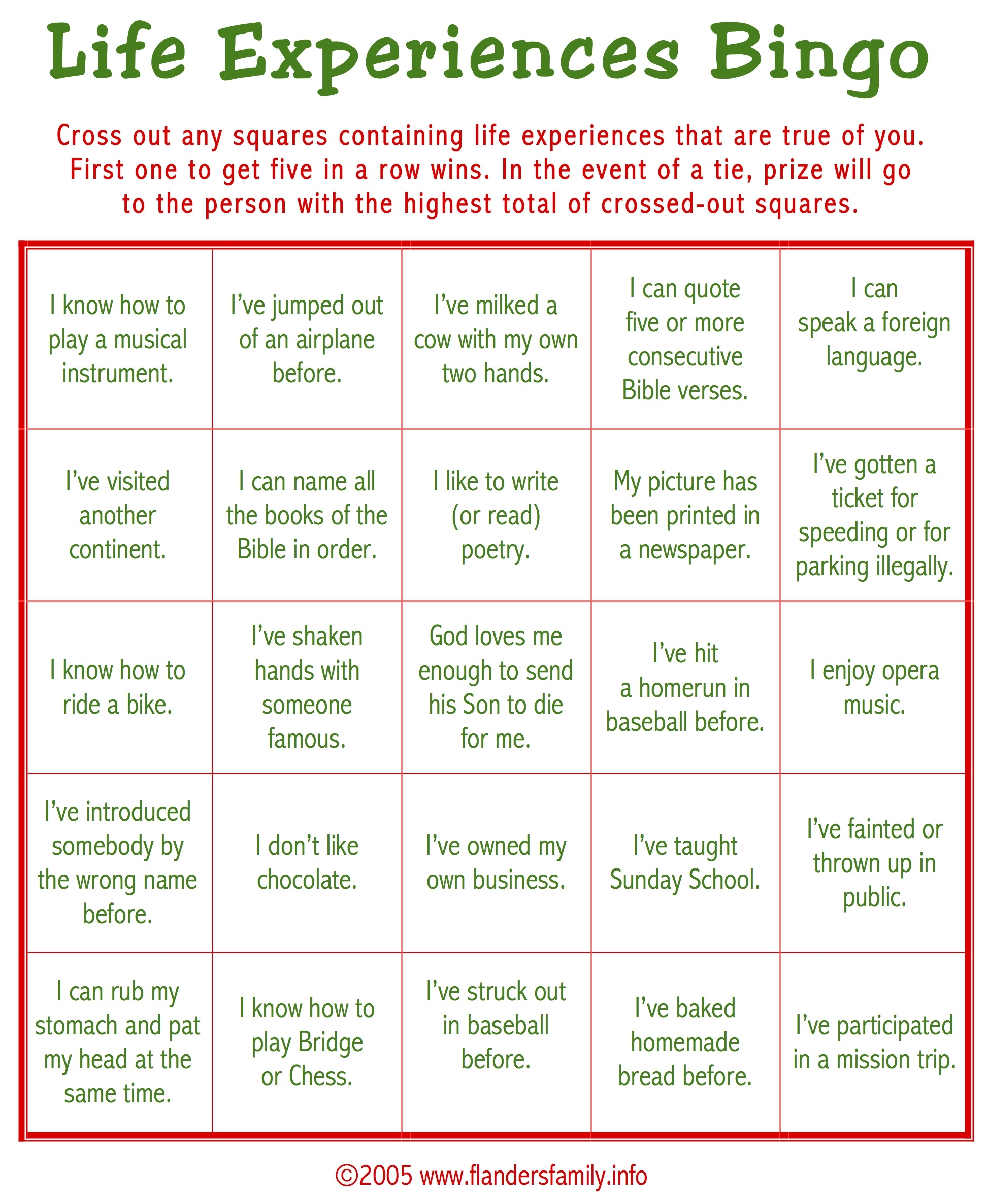 Ice Breaker Games Printable