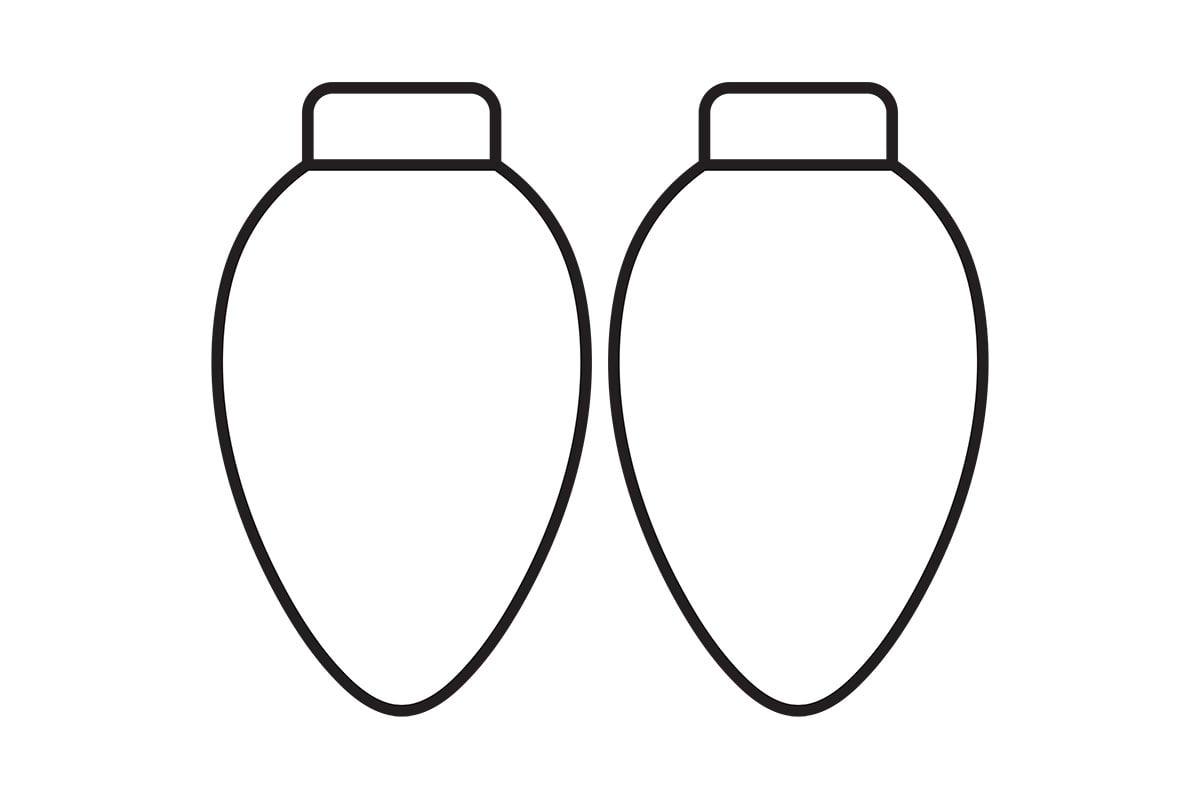 Printable Christmas Light Bulb Template
