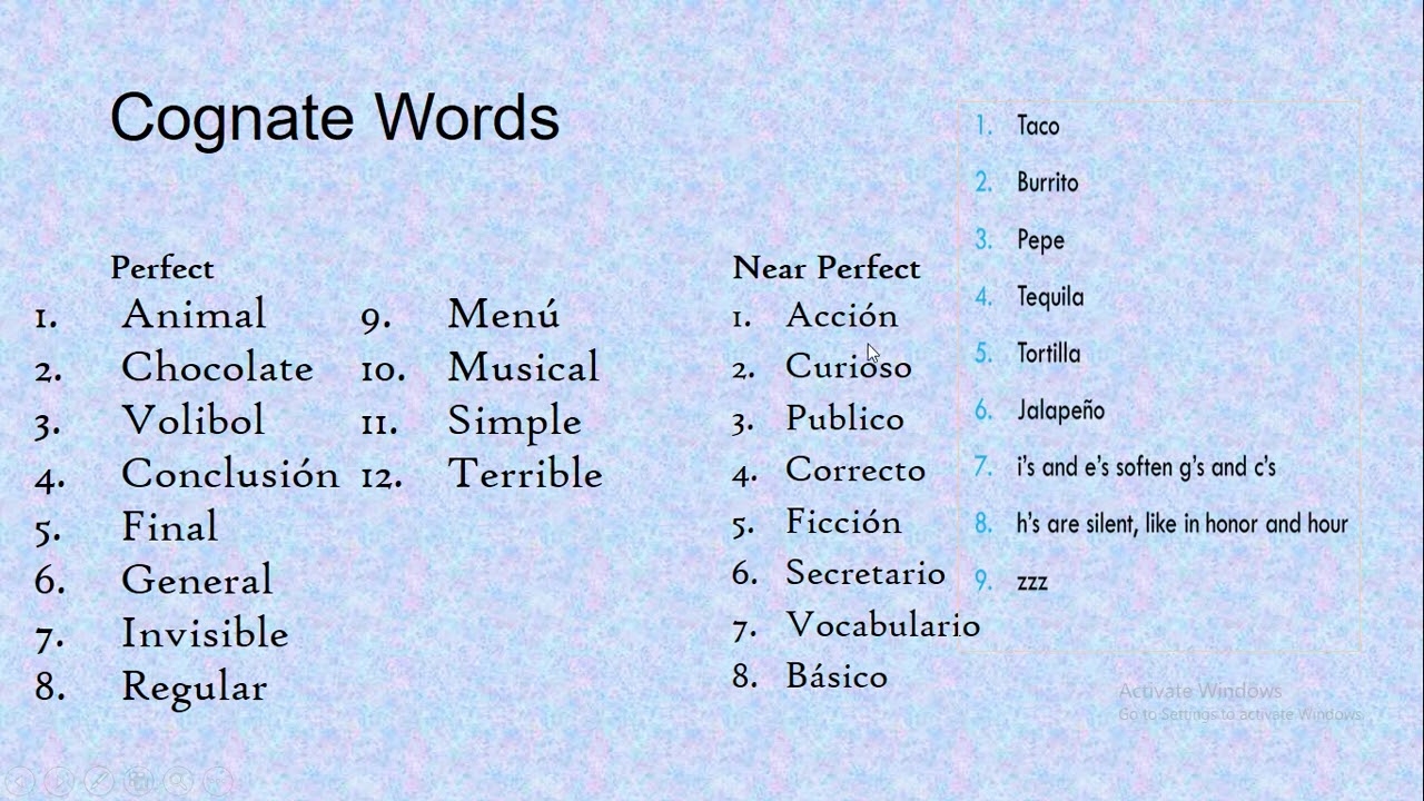 Cognate Words