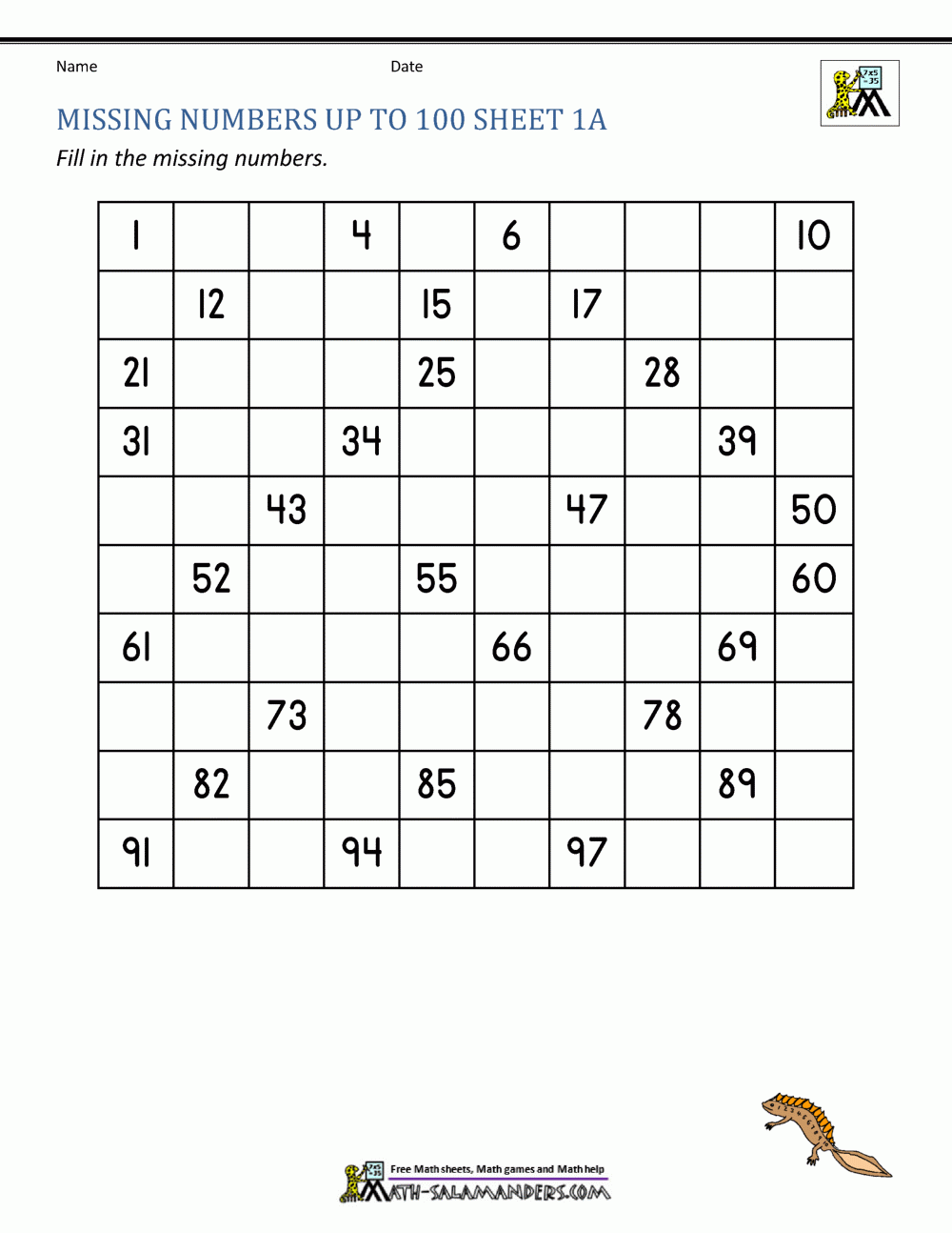 Count To 100 By Ones