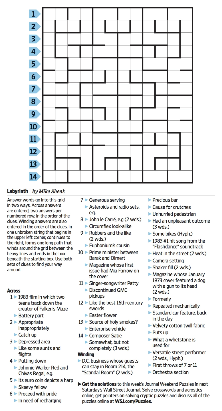Courier Journal Crossword Puzzle