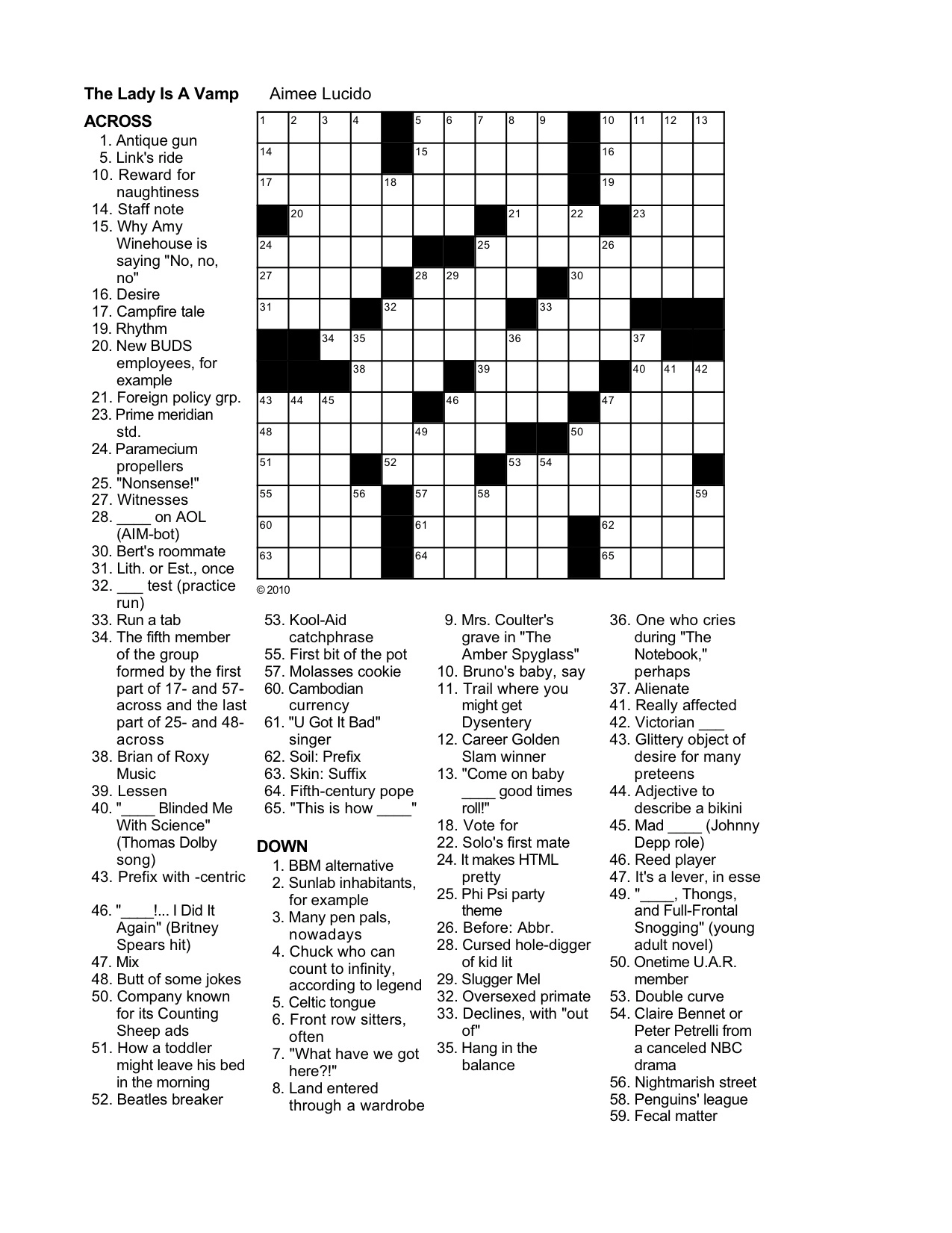 Courier Journal Crossword Puzzle