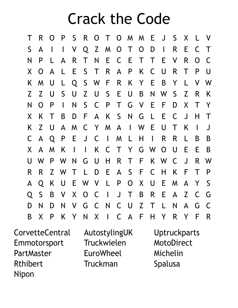 Crack The Code Word Search WordMint