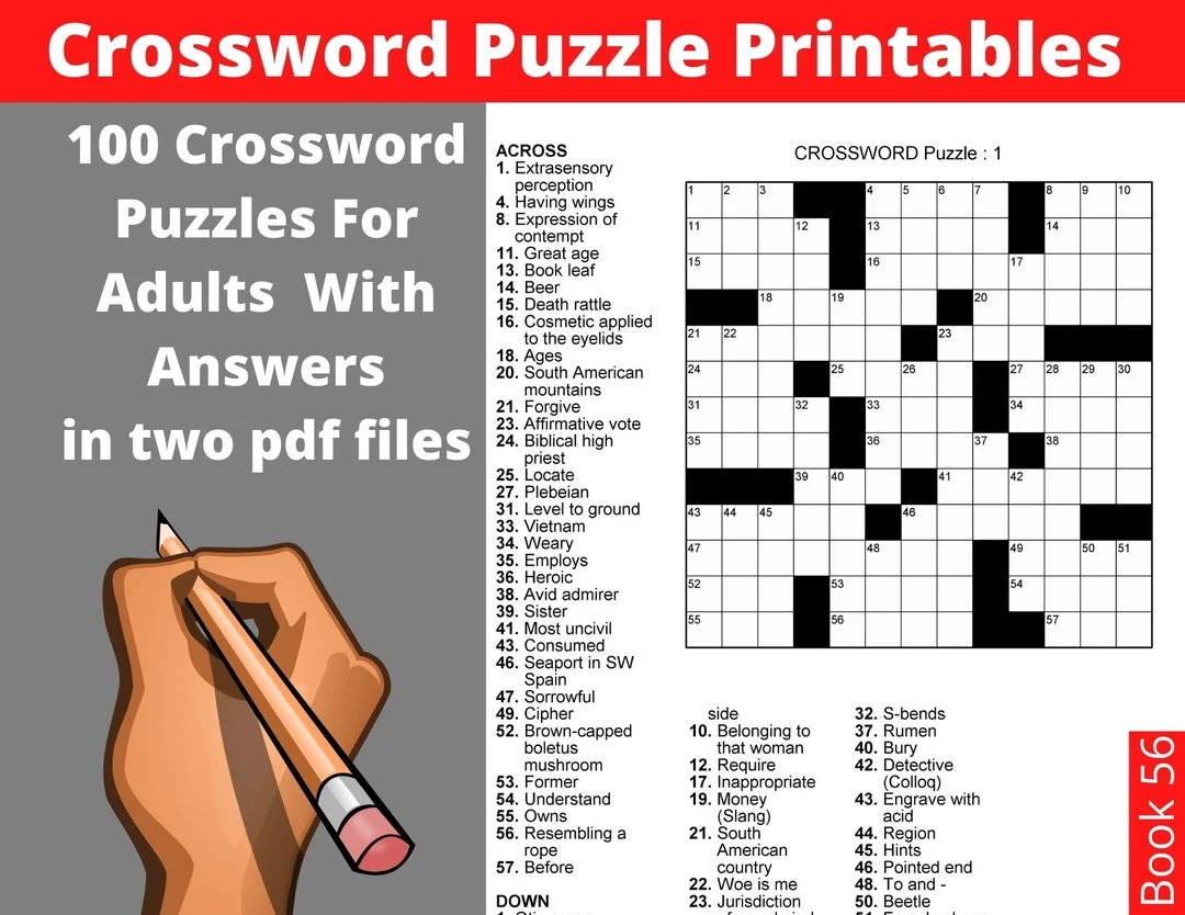 Easy Crossword Puzzles Printable Adults