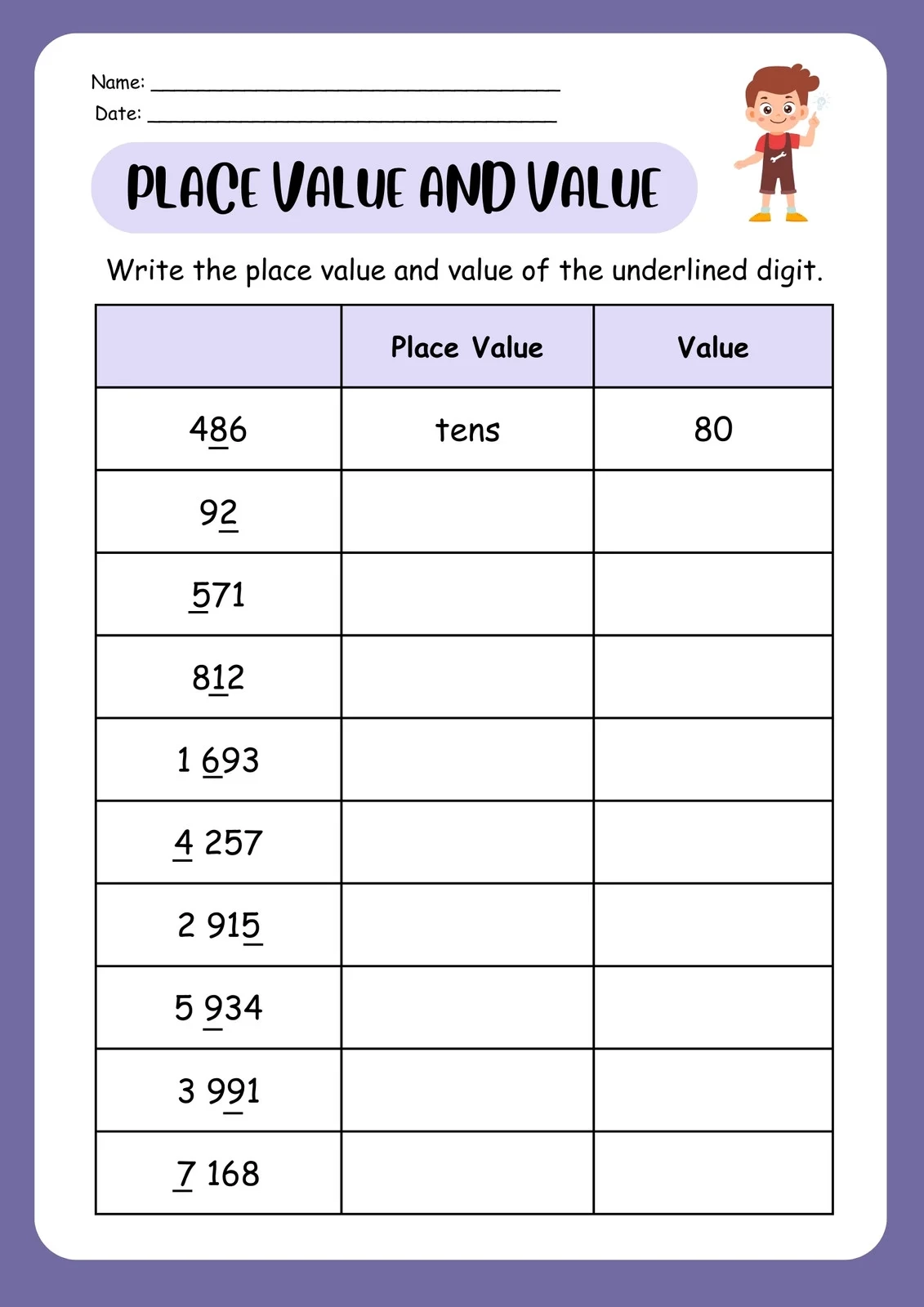 Customize 88 Place Value Worksheets Templates Online Canva