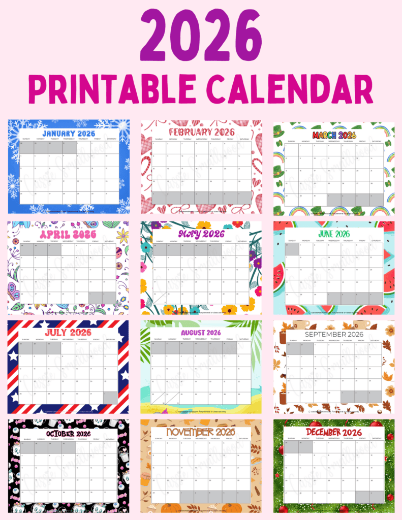 Calendar 2026 With Holidays Printable
