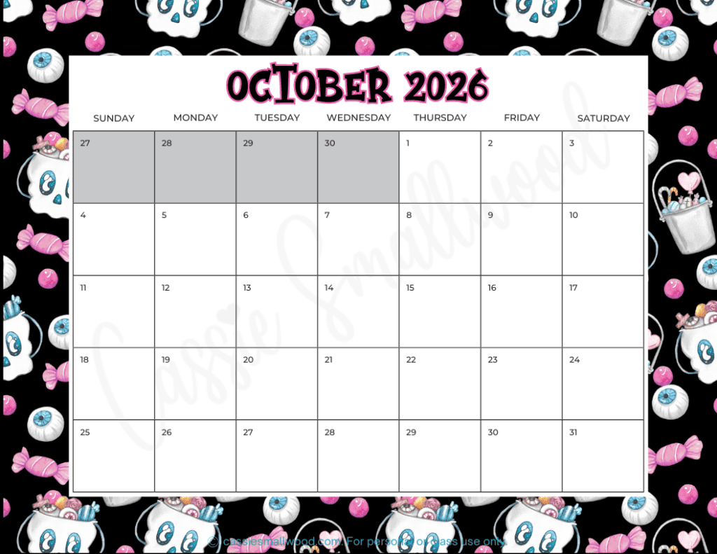 2026 Monthly Calendar Printable With Holidays
