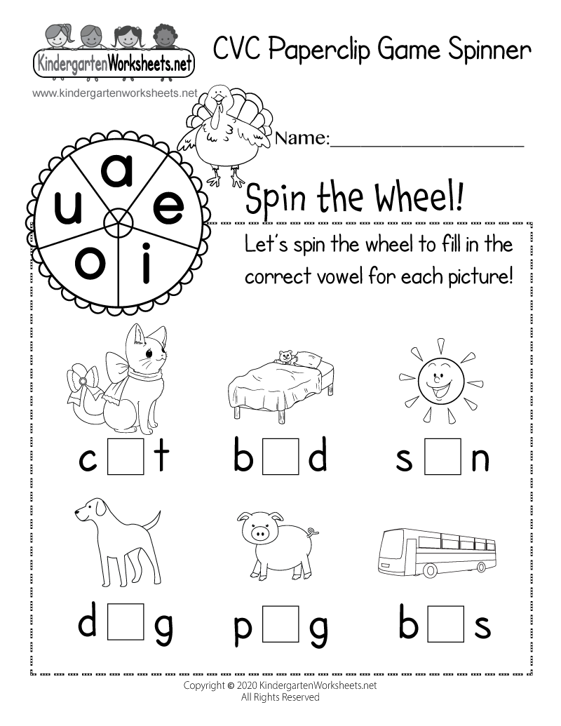 Cvc Worksheets Free Printable