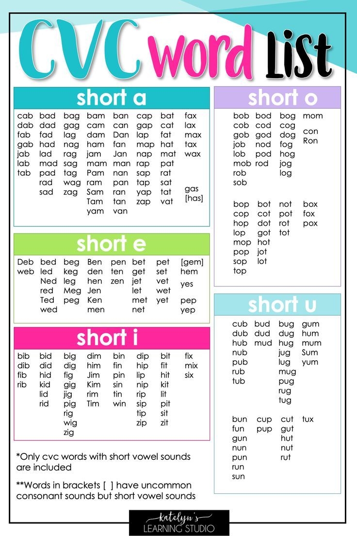 CVC Words List