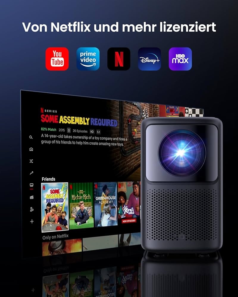 Dangbei N2 Beamer Klein 1080P Full HD 400 ISO Lumen 2 6W Lautsprecher Dolby Audio Heimprojektor Mit WLAN Und Bluetooth HDR 10 HLG Autofokus 