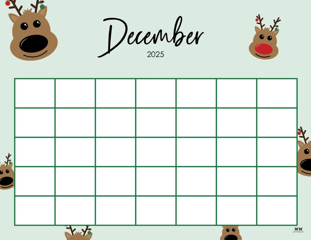 Blank Dec Printable Calendar