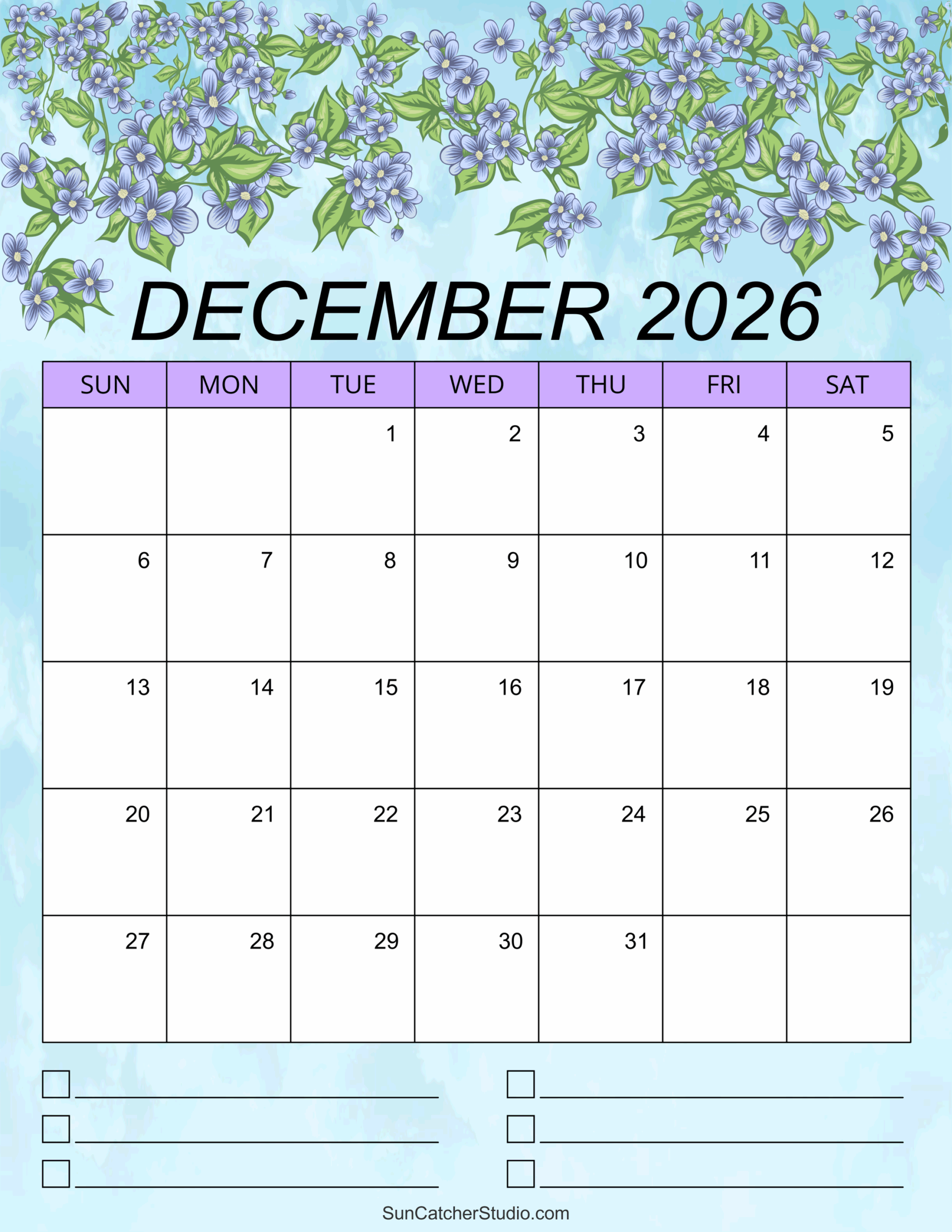 Editable And Printable December 2026 Calendar