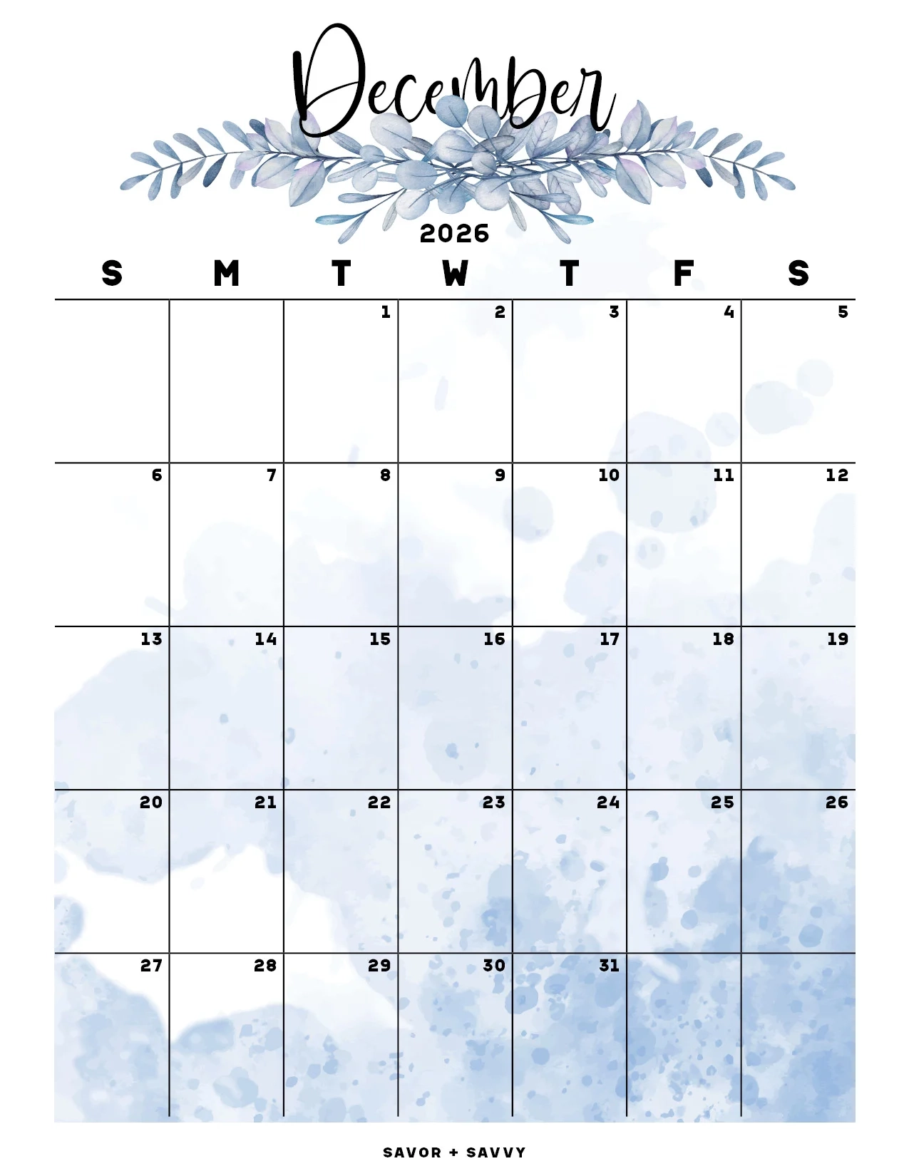 December 2026 Christmas Calendar Printable German
