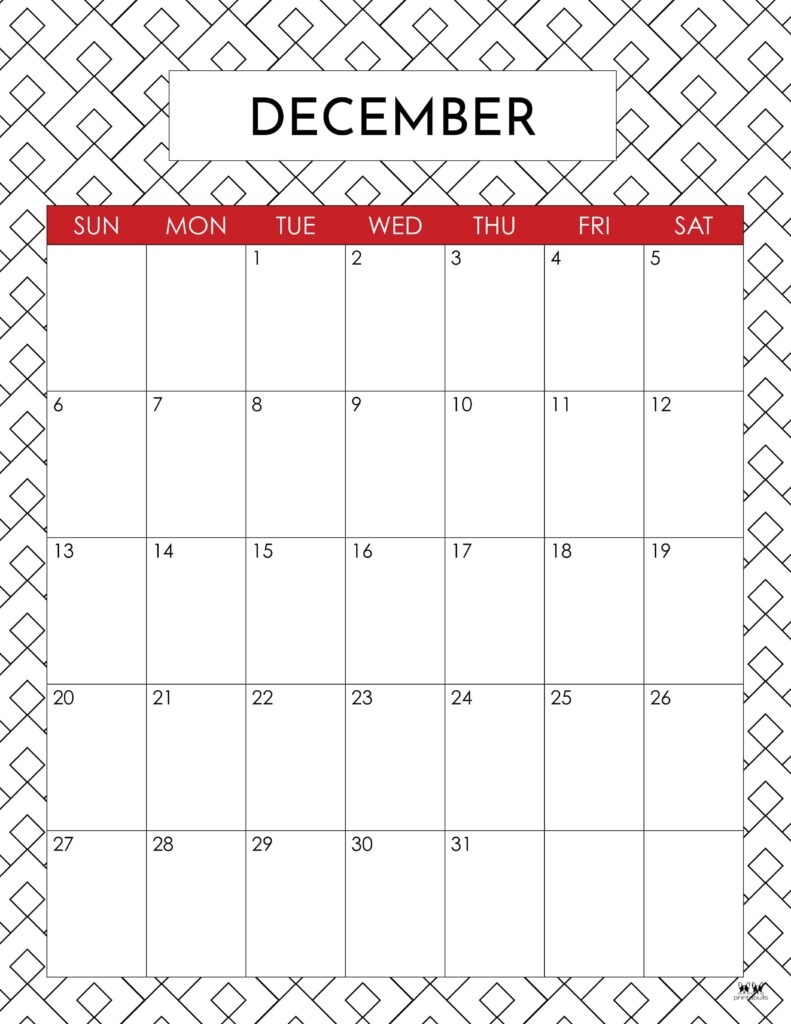 Cute December 2026 Calendar Printable