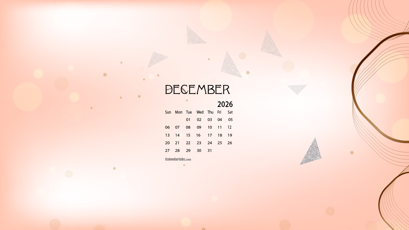 December 2026 Desktop Wallpaper Calendar CalendarLabs