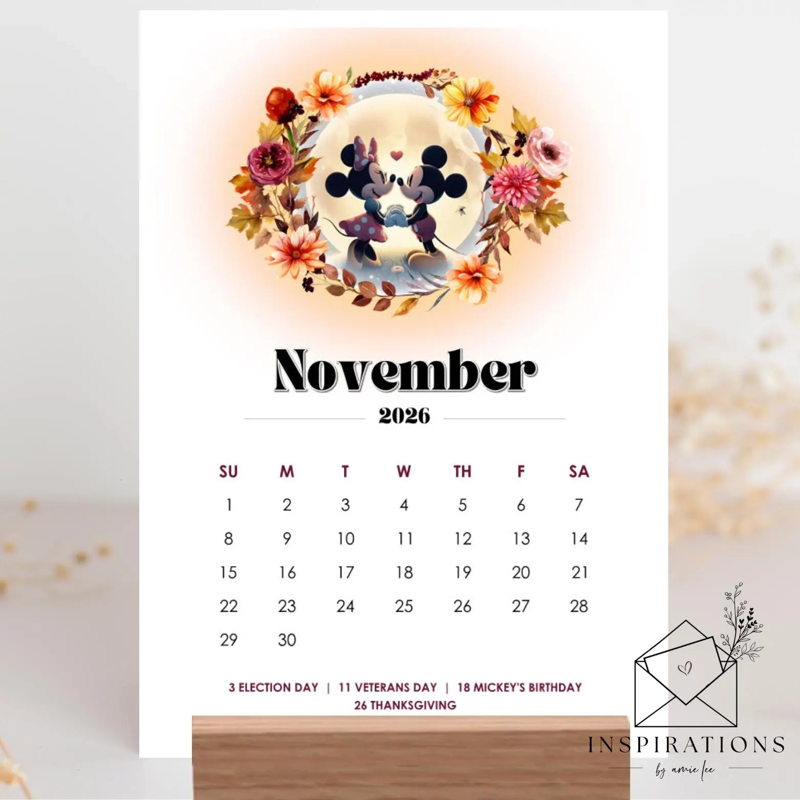 Desk Calendar Disney Theme Hidden Mickey Calendar With Wooden 