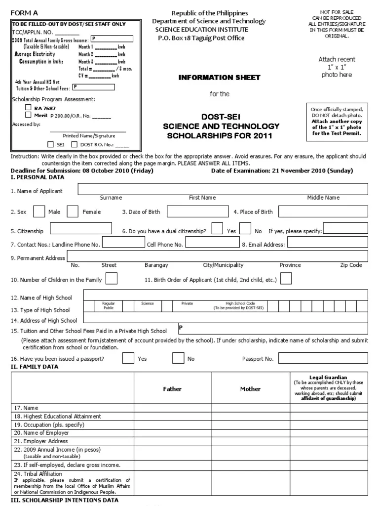 Dost Form PDF Legal Guardian Credit Card