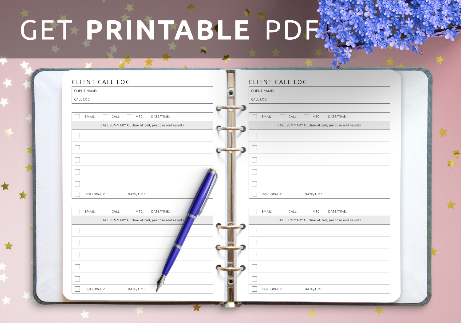 Call Log Template Printable