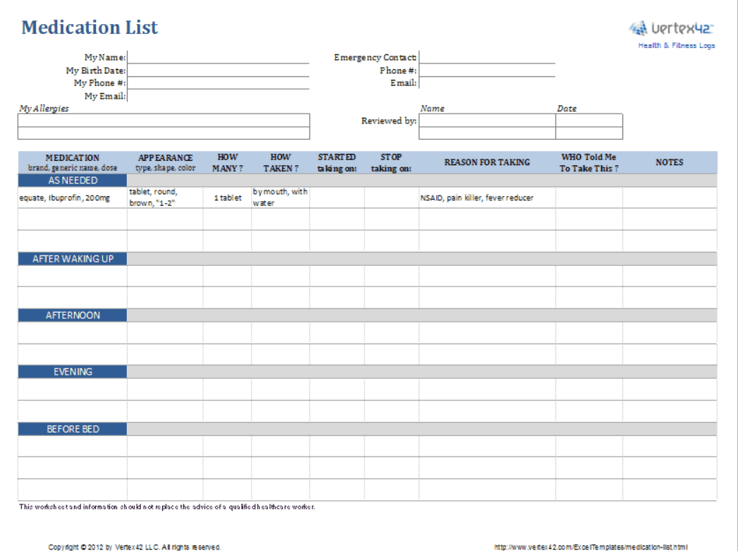 Download Printable Medication Administration Record Template Excel