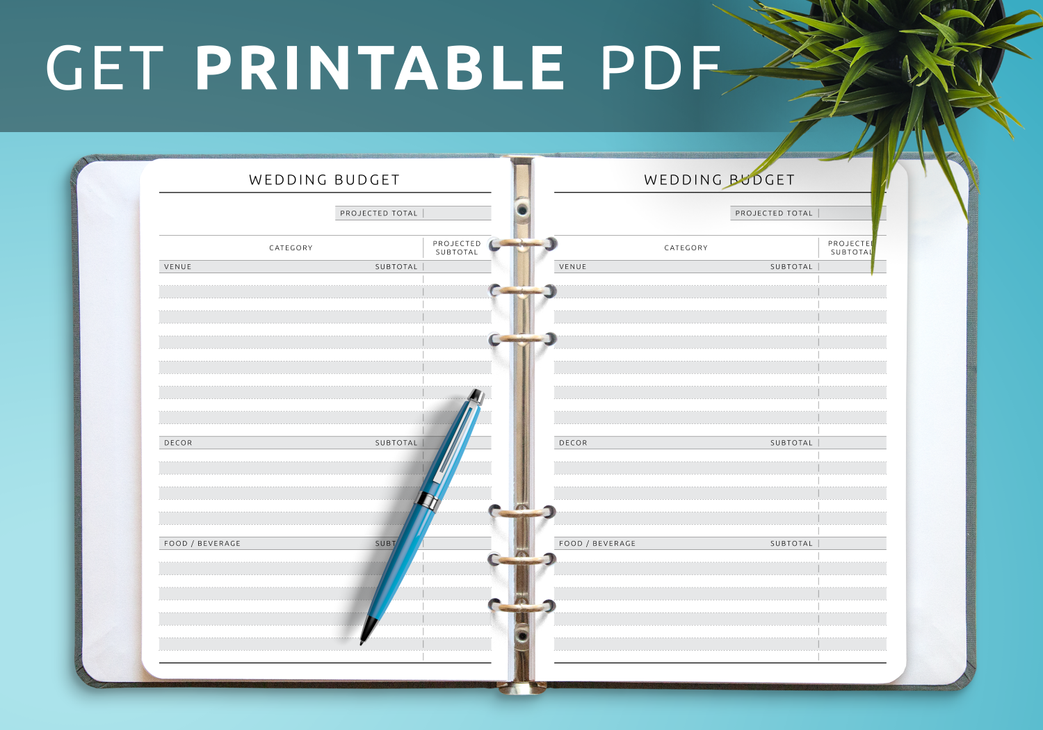 Printable Wedding Budget Template
