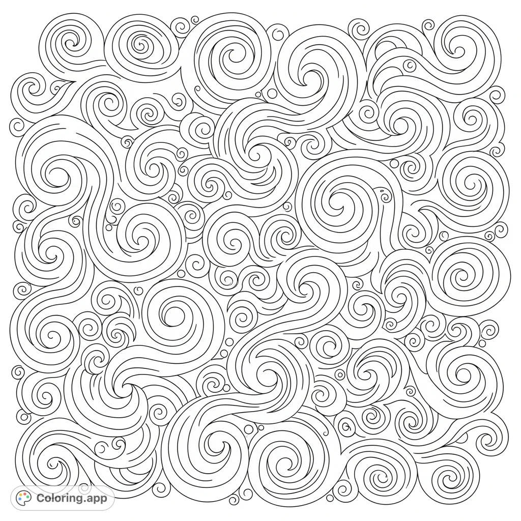 Dynamic Twisted Swirls Coloring app