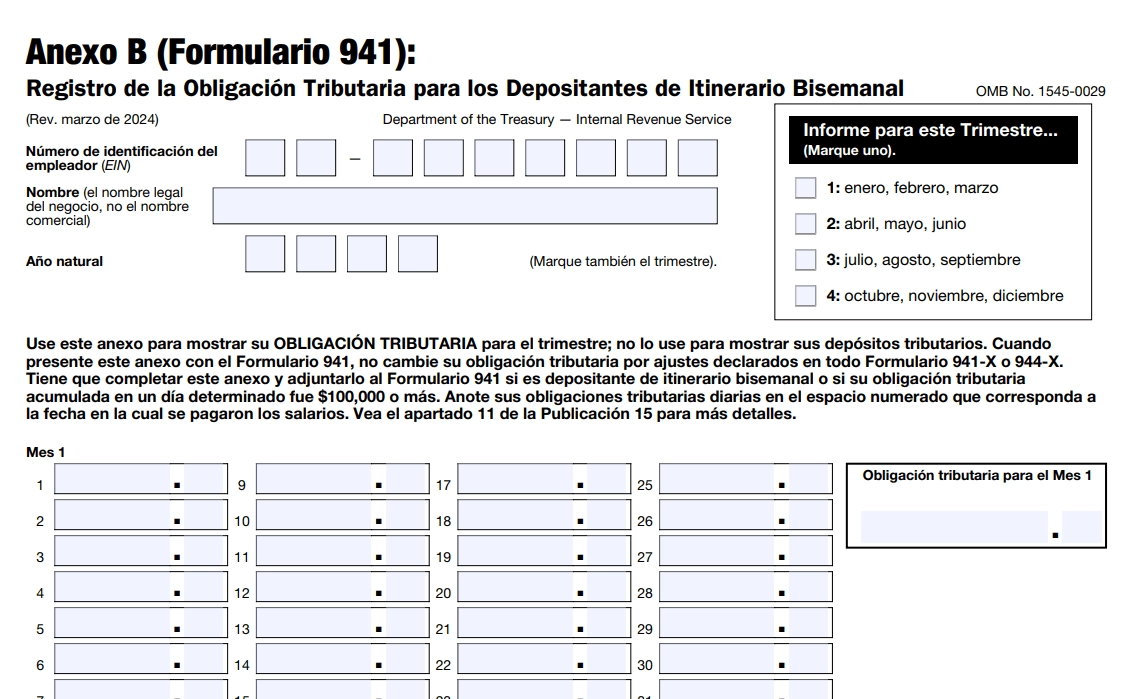 941 Form 2026 Printable Form