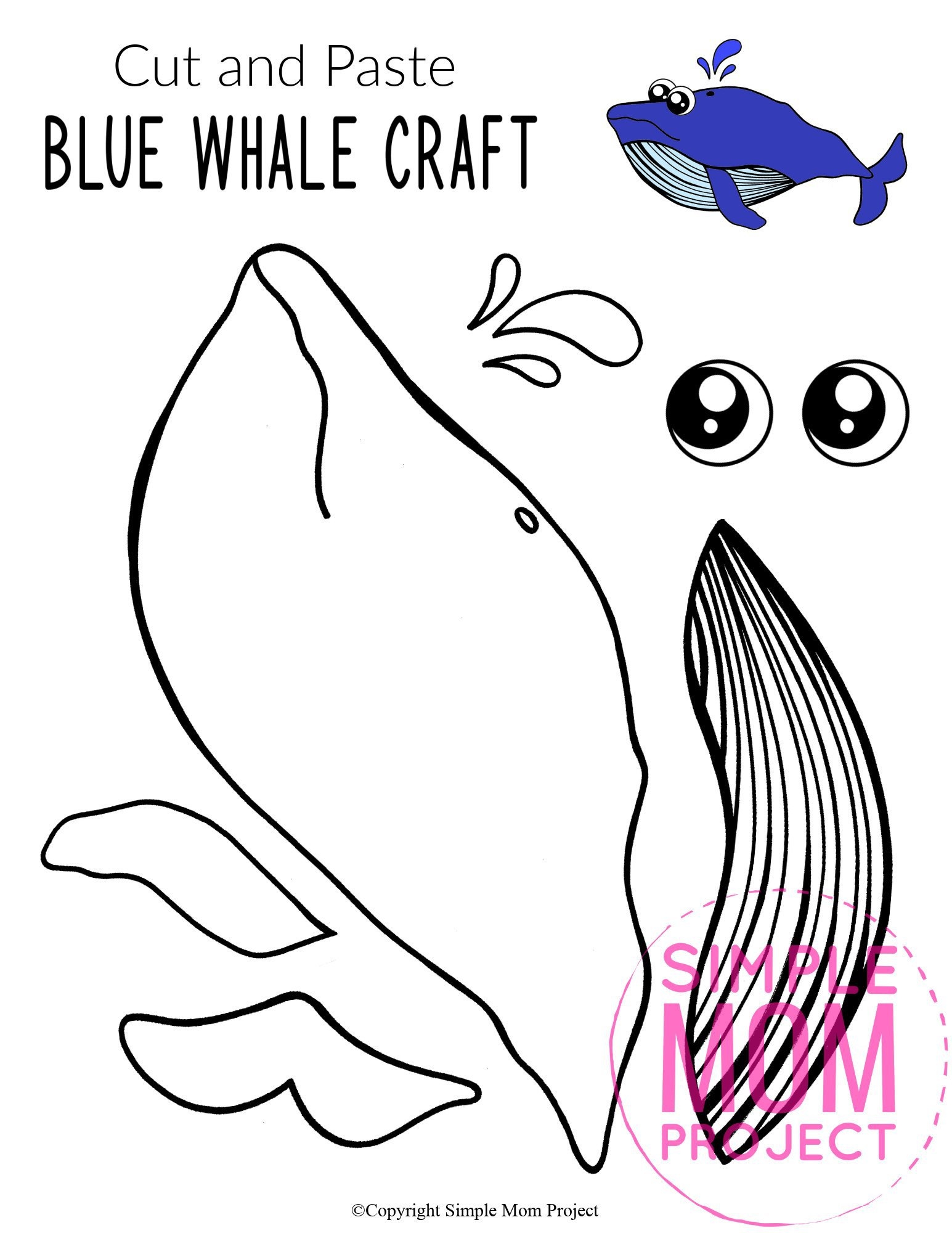 Easy DiY Blue Whale Craft For Kids With Free Whale Template