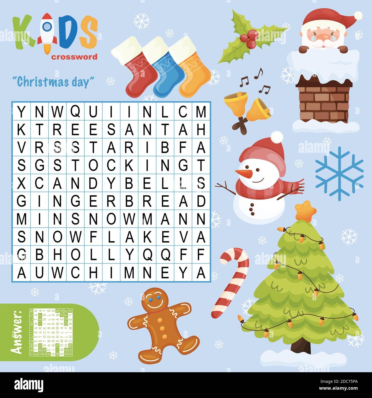 Christmas Crossword Printable Middle School