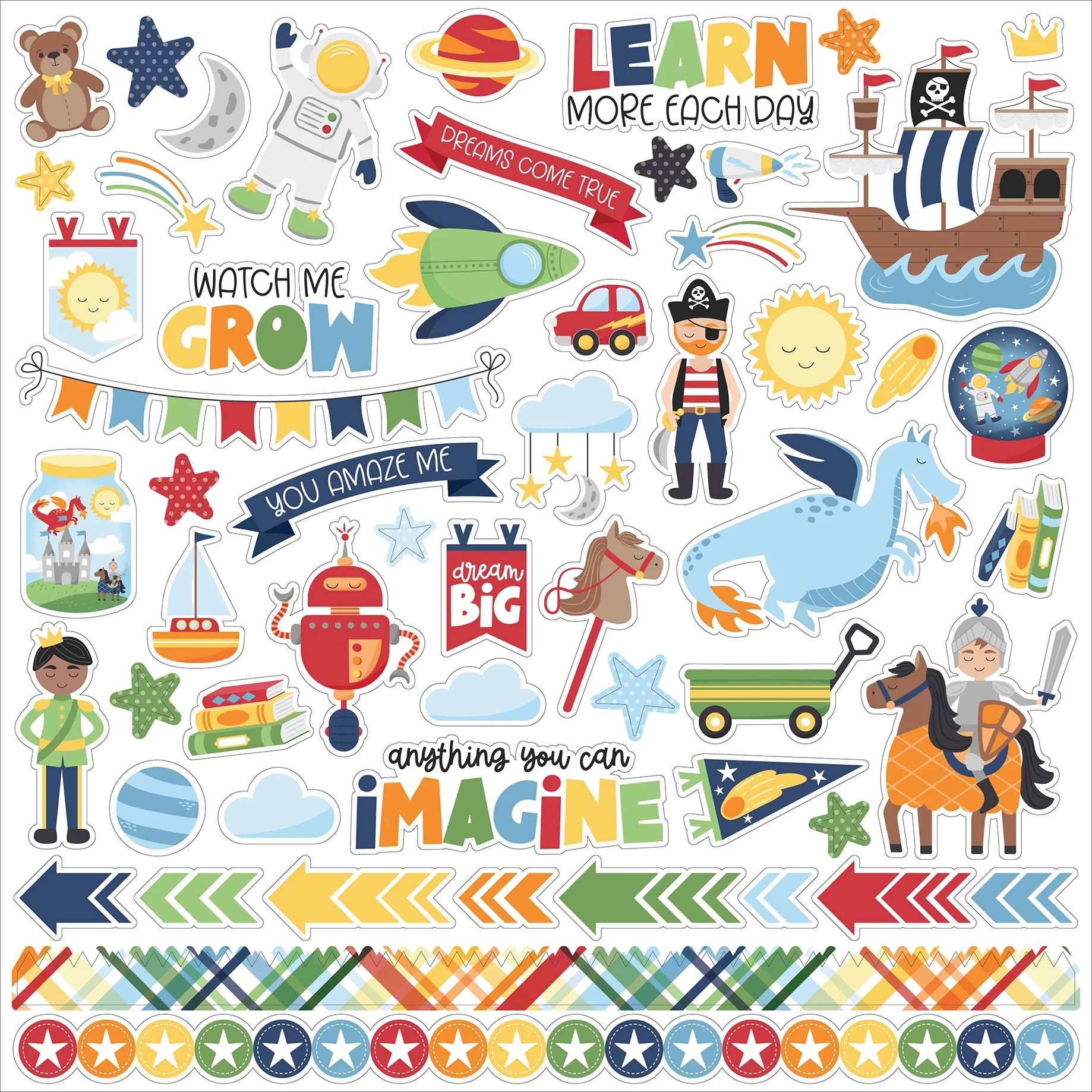 Echo Park Paper My Little Boy Scrapbook Stickers