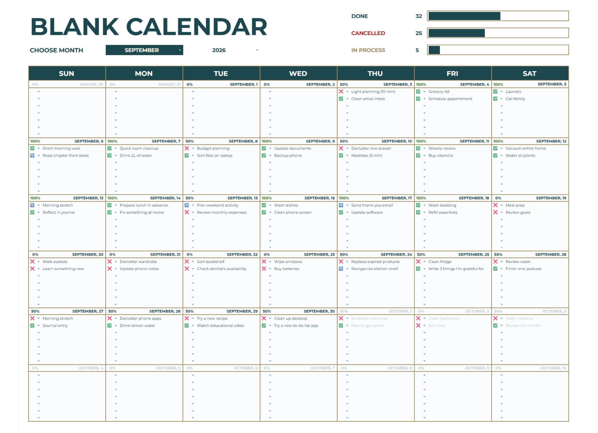 Google Calendar Printable Blank