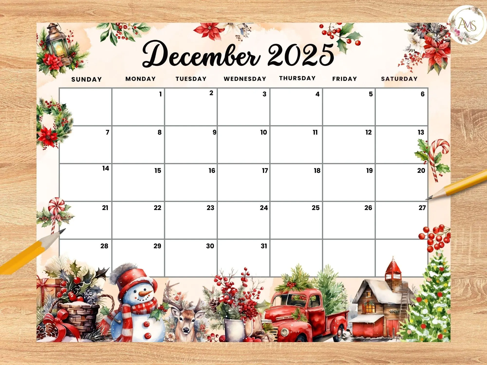 Printable Calendar December Amendable 2026 Uk