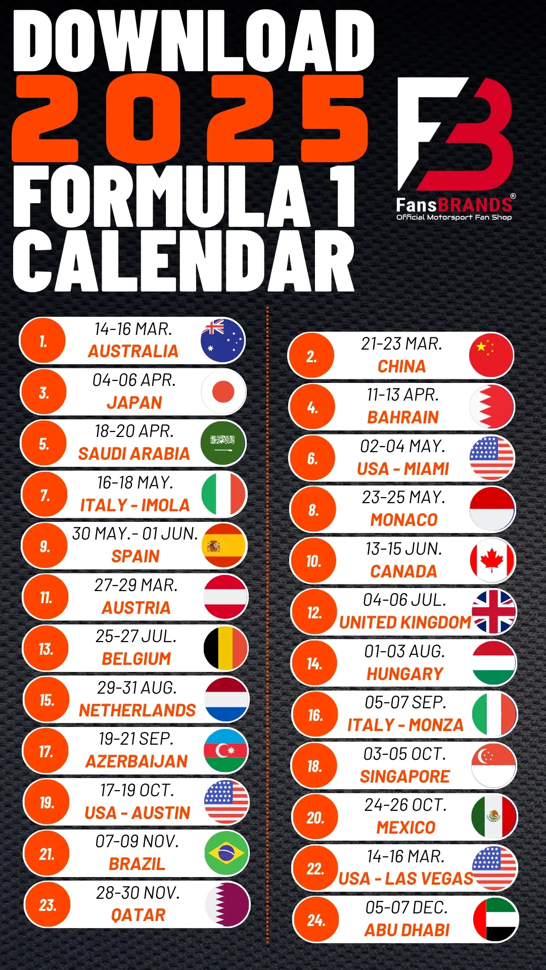 F1 2026 Calendar