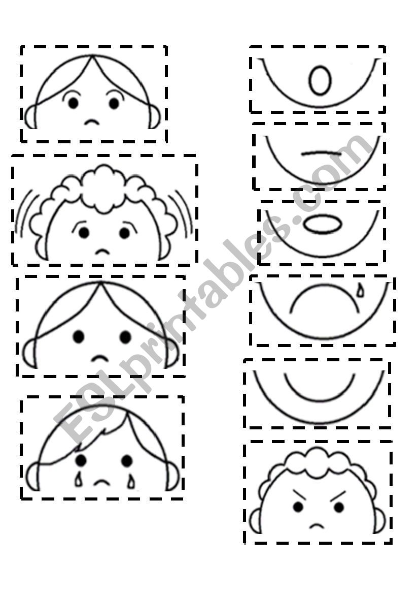 Emotions Cut And Paste Worksheet Printable