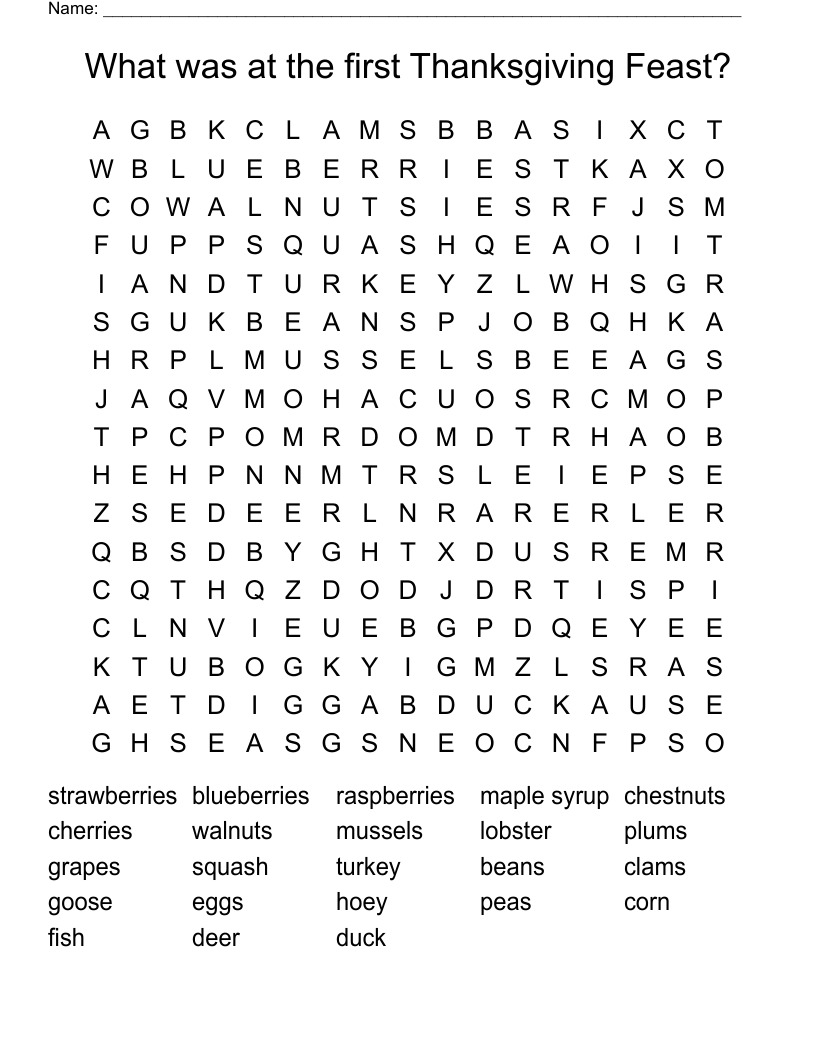 Fish amp Seafood Word Search WordMint