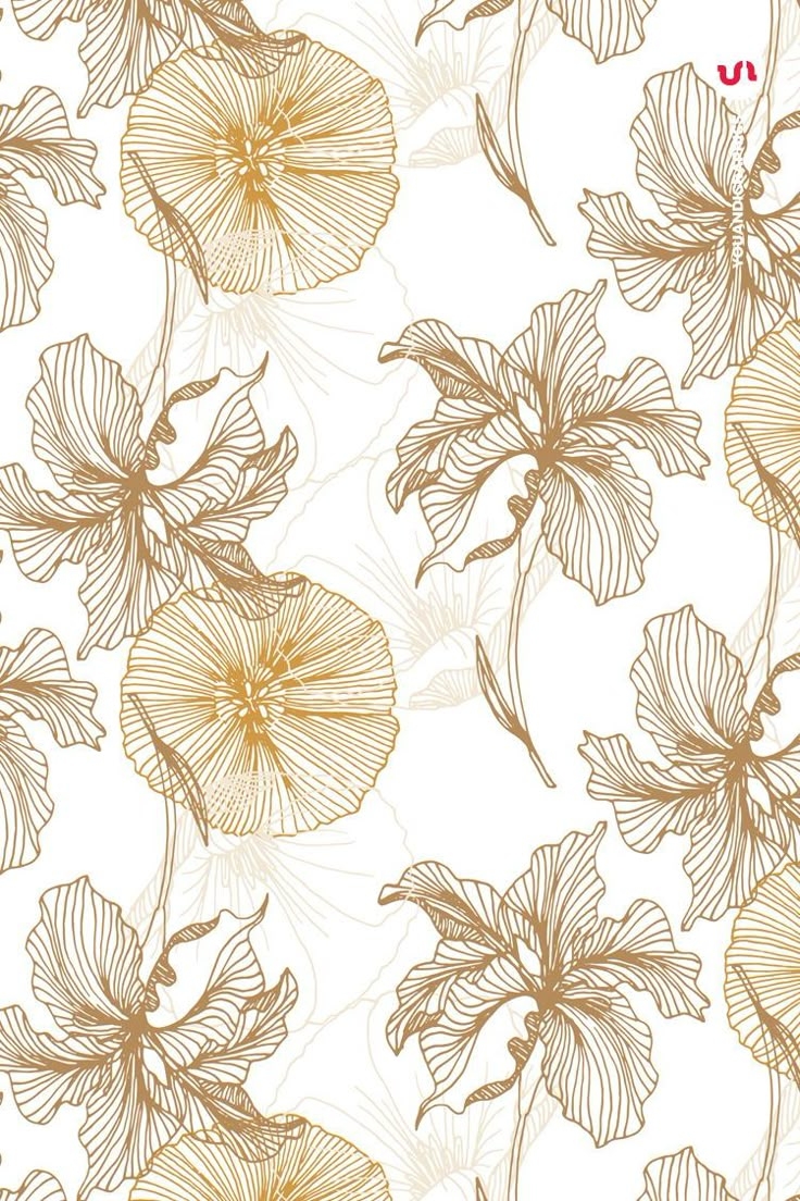 Floral Backgrounds Digital Paper Hand drawn Elegant Flower 
