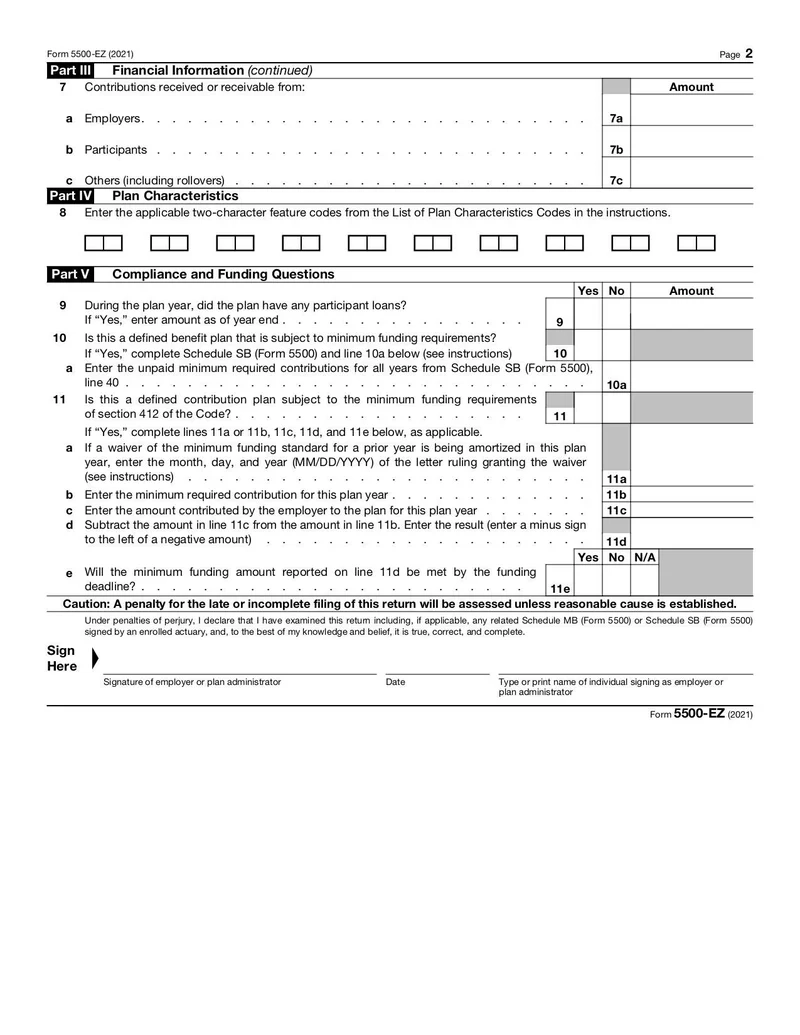 Form 5500 EZ Fill And Sign Online With Lumin