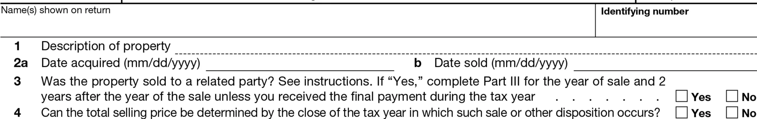 Form 6252 How To Report Installment Sales On Your Taxes Ambrook