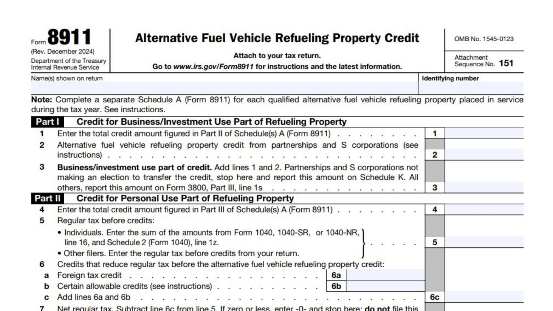Form 8911 Instructions 2025 2026
