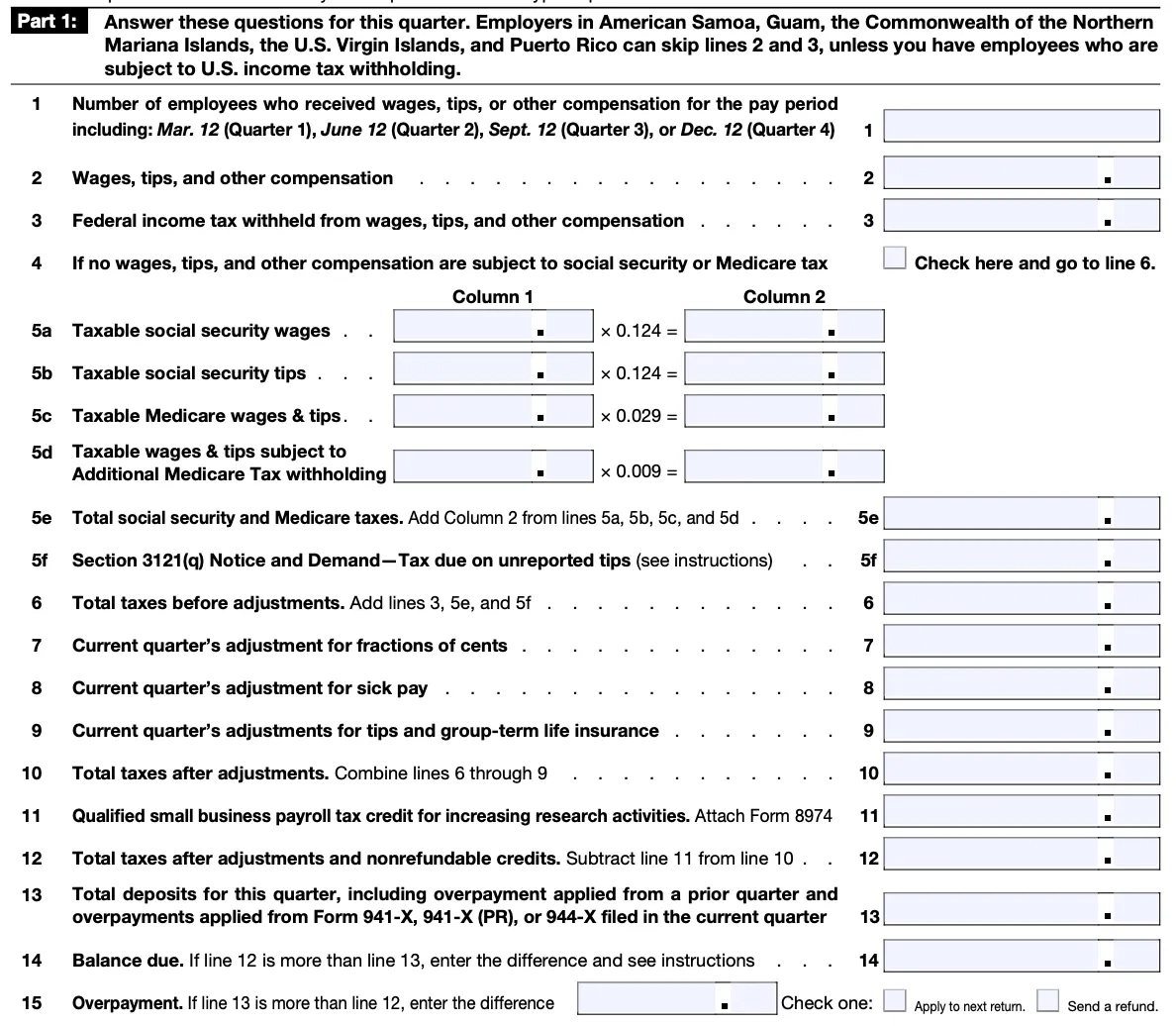 Irs Form 941 2026 Where To Send