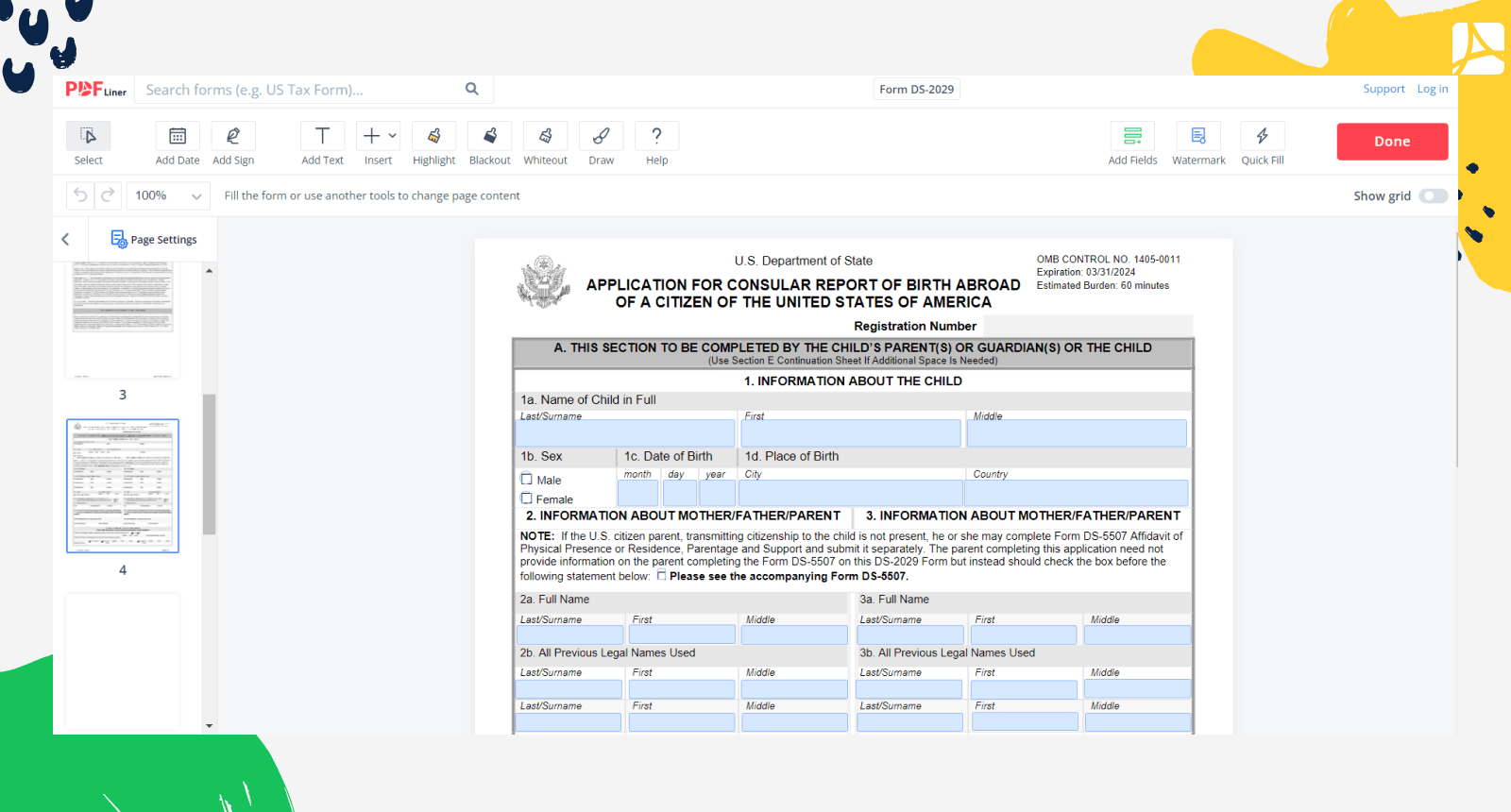 Form Ds 2029 Online