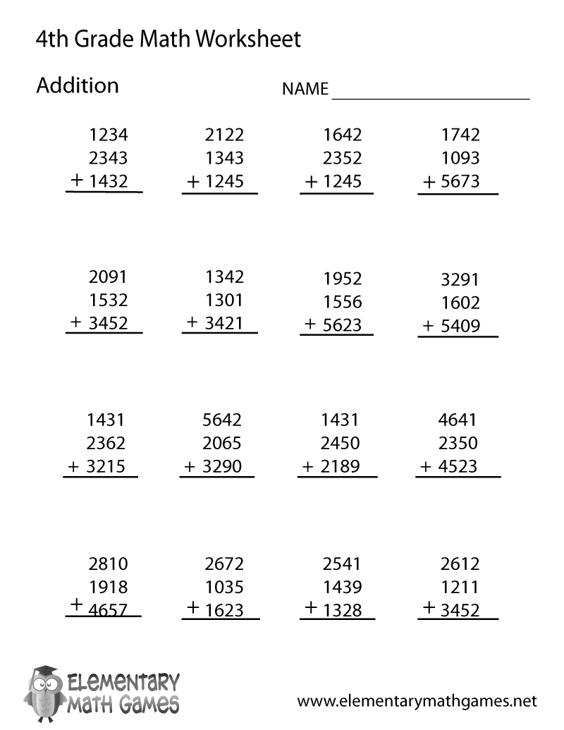 Worksheets Printable 4th Grade