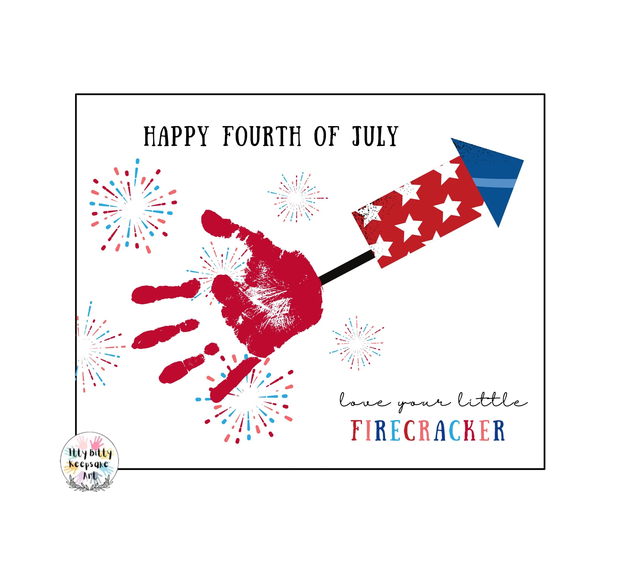 Fourth Of July Handprint Craft Art Printable Template 4th Of 