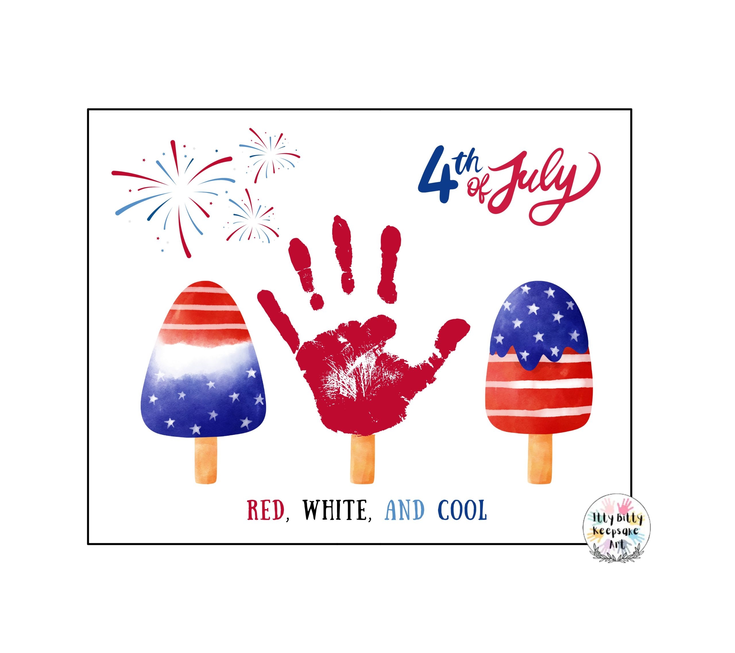 Fourth Of July Handprint Craft Printable Template 4th Of July 