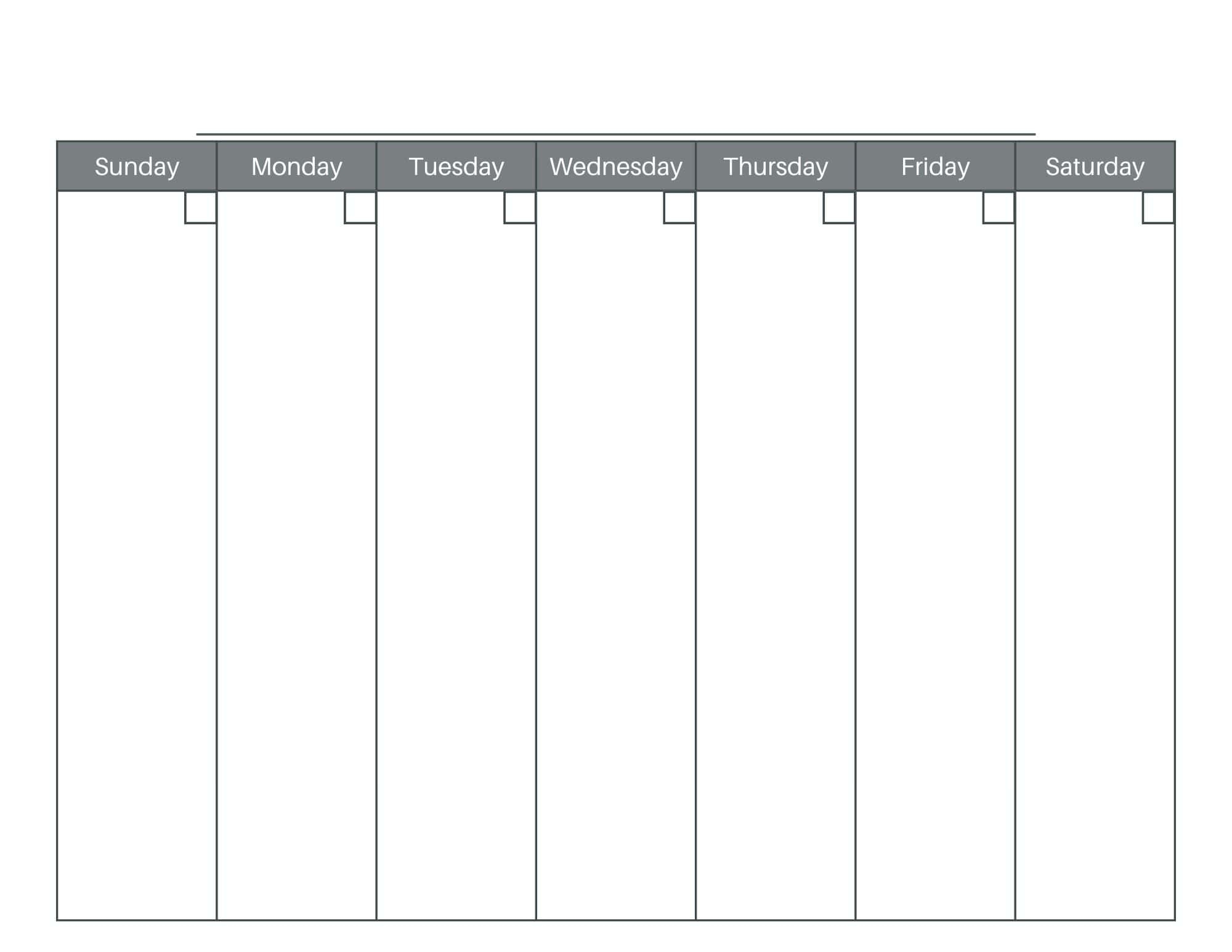Weekly Calendar Printable Blank