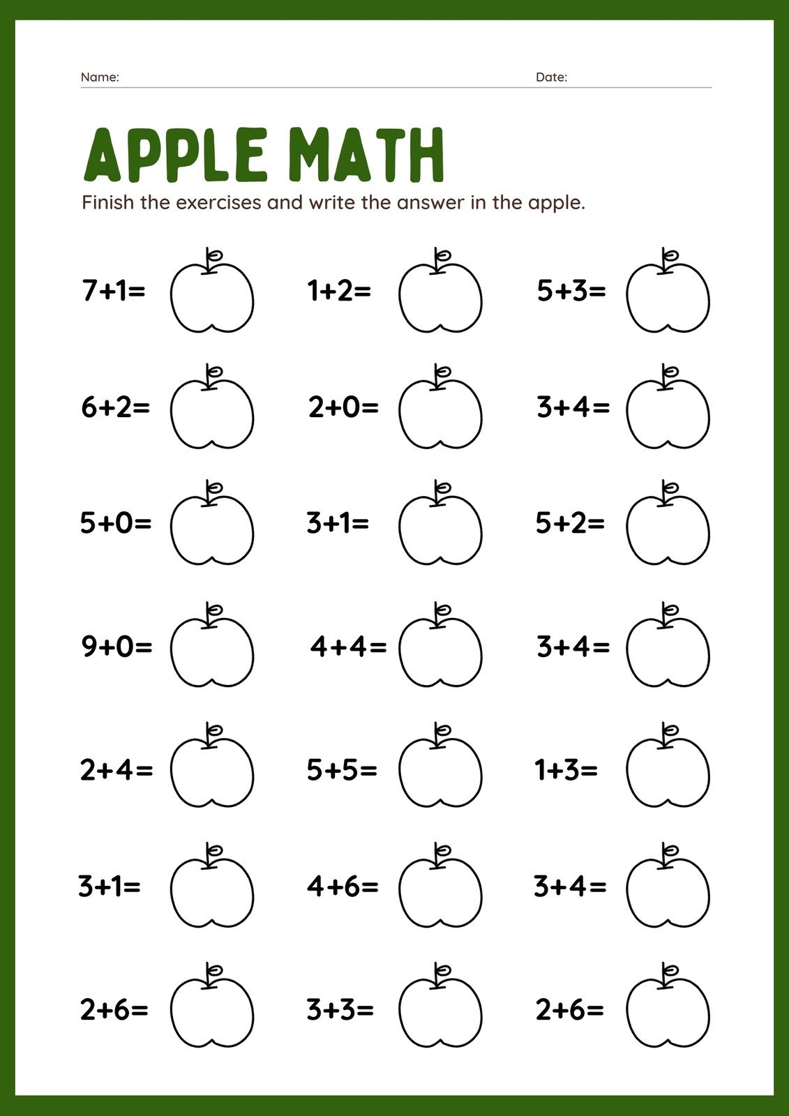 1st Grade Math Printable Worksheets