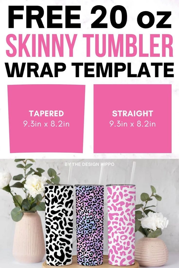 Free 20 Oz Skinny Tumbler Wrap Template SVG For Cricut