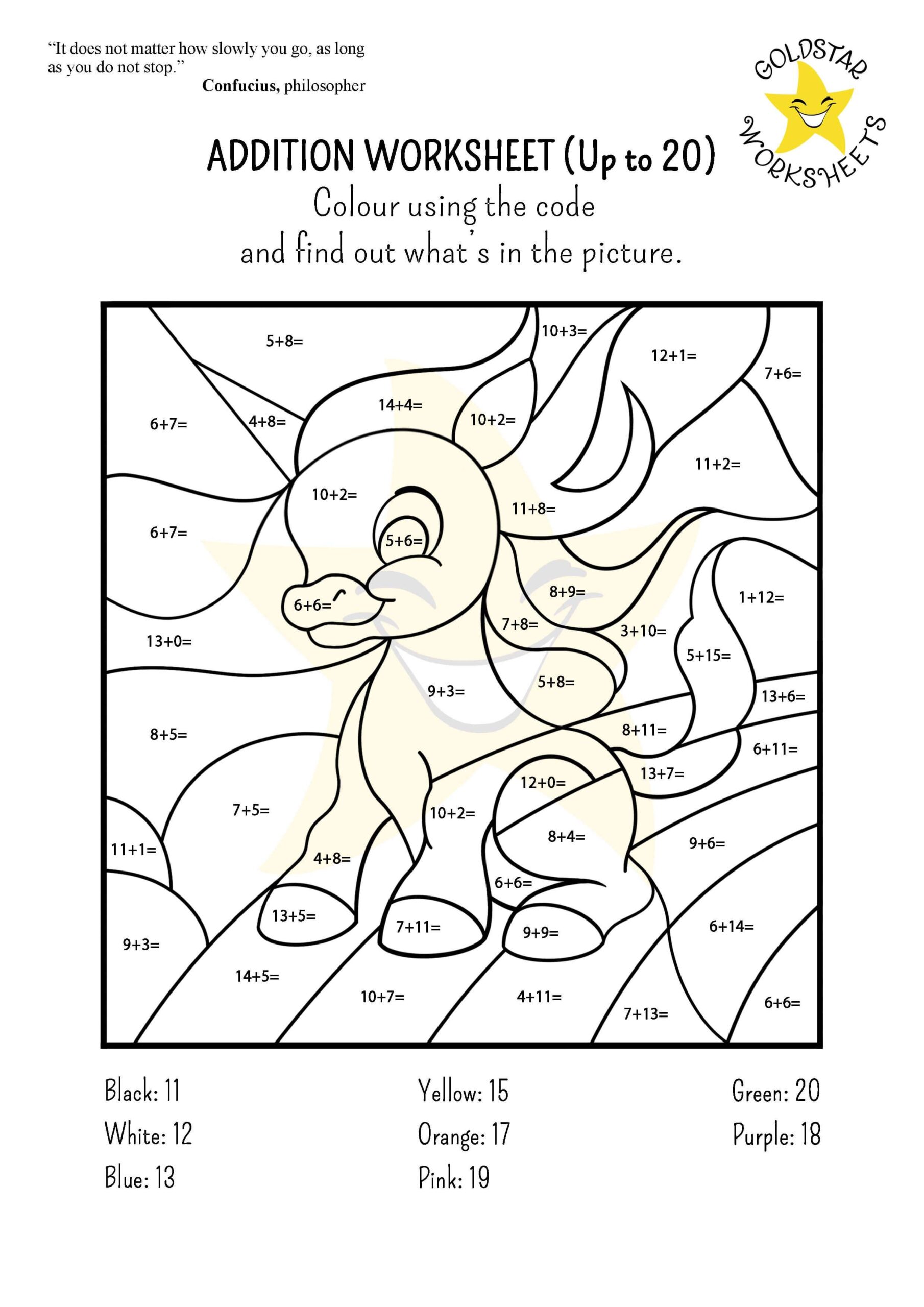 Printable Addition Worksheets Up To 20