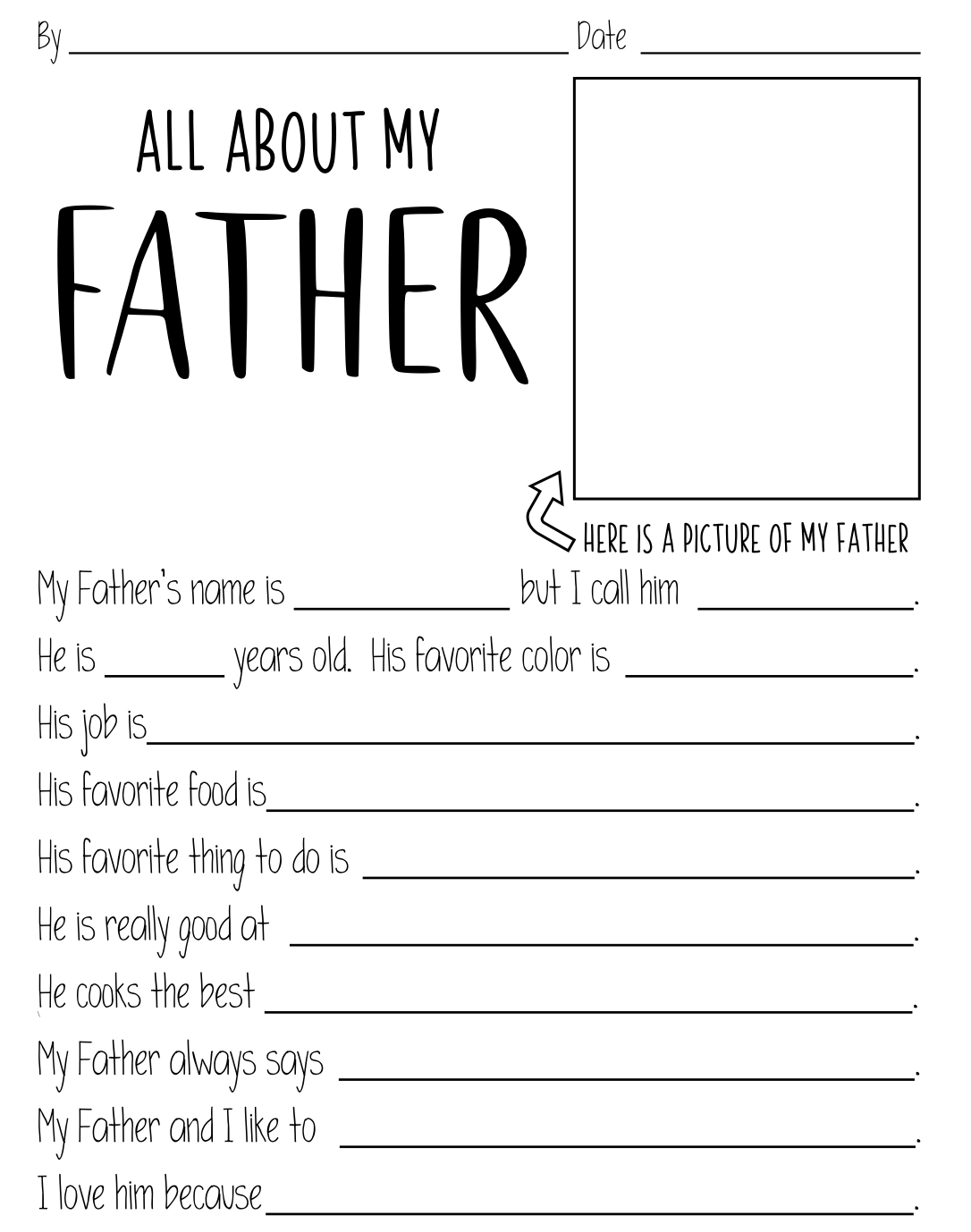FREE All About My Dad Printable Questionnaire Perfect For Father s 