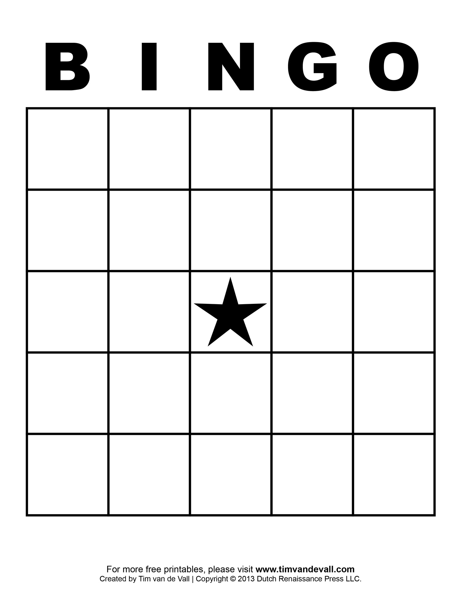 Free Bingo Board Template Tim s Printables