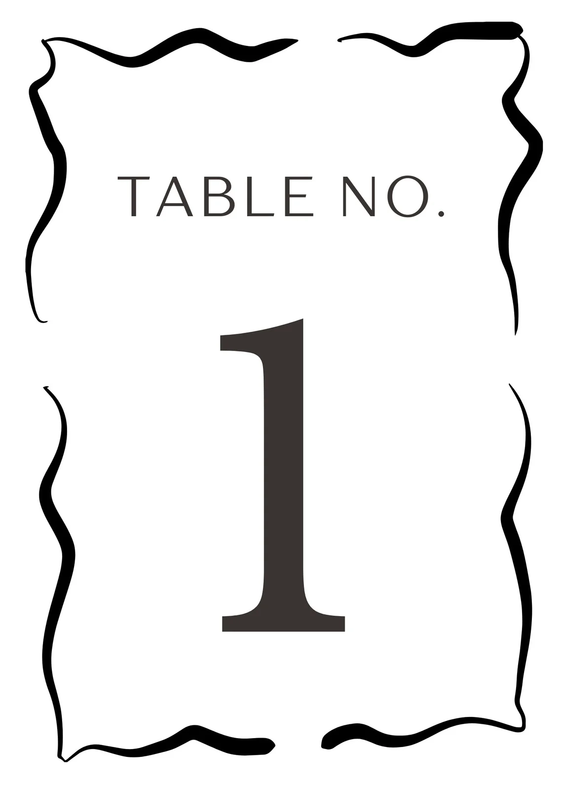 Table Number Printable Free
